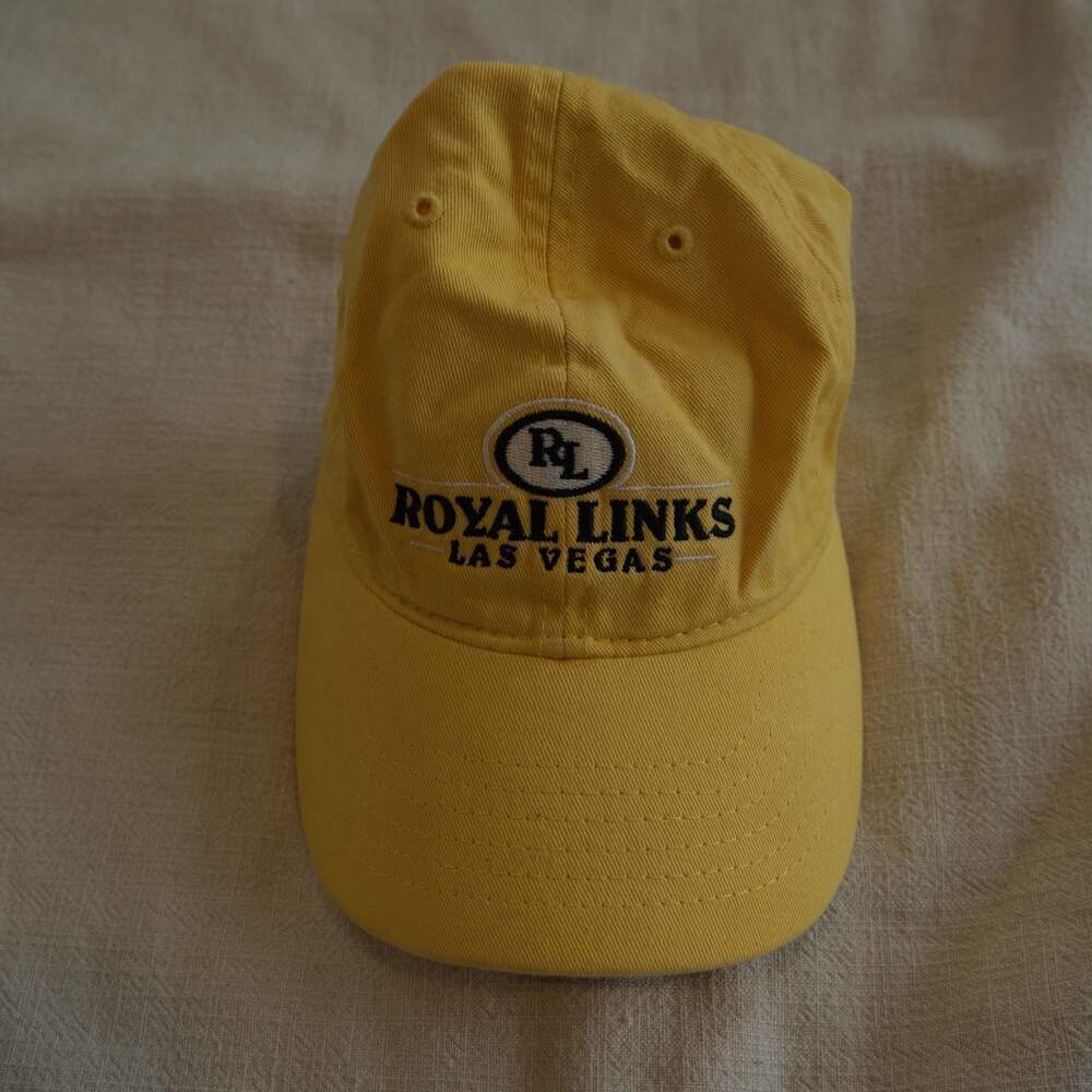 Vintage Royal Links Golf Course Las Vegas Hat Yellow Adjustable Baseball Cap